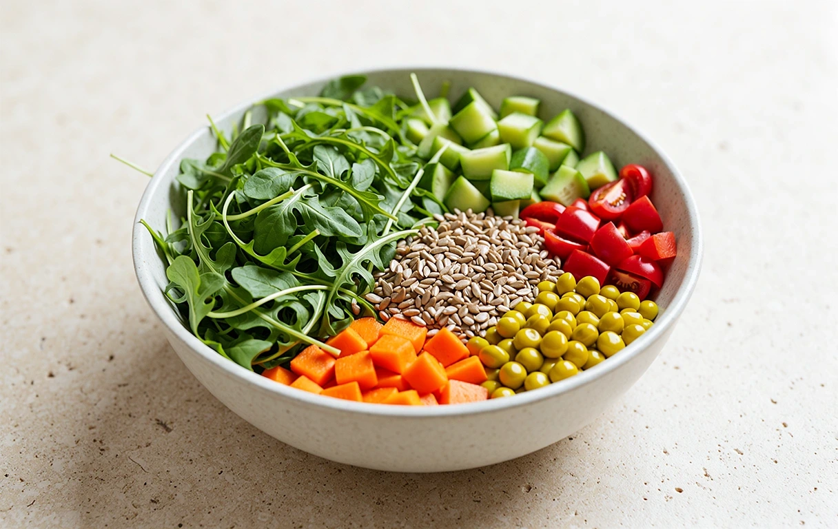 Terveellinen ja värikäs ravintoannos